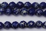 CDE2210 15.5 inches 6mm faceted round dyed sea sediment jasper beads