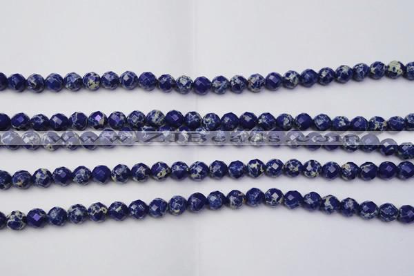 CDE2210 15.5 inches 6mm faceted round dyed sea sediment jasper beads