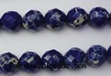 CDE2211 15.5 inches 8mm faceted round dyed sea sediment jasper beads