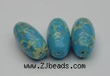 CDE2300 16*30mm rice sea sediment jasper beads wholesale