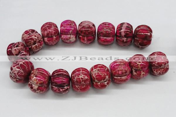 CDE25 15.5 inches 26*35mm pumpkin dyed sea sediment jasper beads