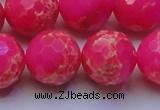 CDE2510 15.5 inches 20mm faceted round dyed sea sediment jasper beads