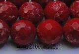 CDE2516 15.5 inches 18mm faceted round dyed sea sediment jasper beads
