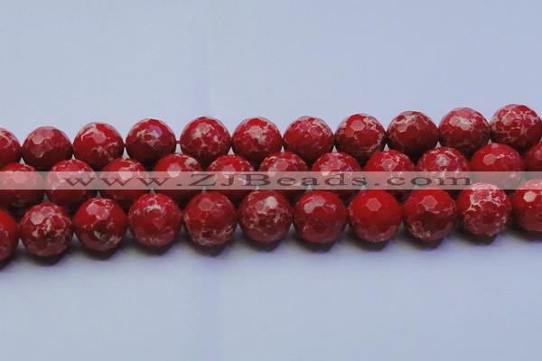 CDE2518 15.5 inches 22mm faceted round dyed sea sediment jasper beads