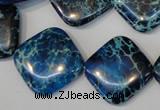 CDE252 15.5 inches 20*20mm diamond dyed sea sediment jasper beads