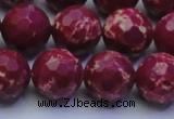 CDE2521 15.5 inches 14mm faceted round dyed sea sediment jasper beads