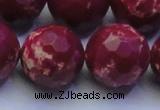 CDE2526 15.5 inches 24mm faceted round dyed sea sediment jasper beads