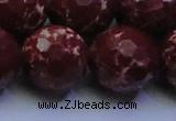 CDE2533 15.5 inches 24mm faceted round dyed sea sediment jasper beads