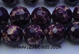 CDE2535 15.5 inches 14mm faceted round dyed sea sediment jasper beads