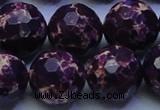 CDE2539 15.5 inches 22mm faceted round dyed sea sediment jasper beads