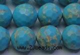 CDE2543 15.5 inches 16mm faceted round dyed sea sediment jasper beads