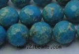 CDE2549 15.5 inches 14mm faceted round dyed sea sediment jasper beads