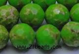 CDE2558 15.5 inches 18mm faceted round dyed sea sediment jasper beads