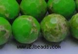 CDE2560 15.5 inches 22mm faceted round dyed sea sediment jasper beads