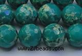 CDE2564 15.5 inches 14mm faceted round dyed sea sediment jasper beads