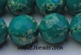 CDE2568 15.5 inches 22mm faceted round dyed sea sediment jasper beads
