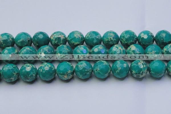 CDE2569 15.5 inches 24mm faceted round dyed sea sediment jasper beads