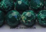 CDE2572 15.5 inches 16mm faceted round dyed sea sediment jasper beads