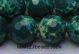 CDE2573 15.5 inches 18mm faceted round dyed sea sediment jasper beads