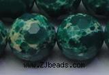 CDE2576 15.5 inches 24mm faceted round dyed sea sediment jasper beads