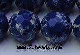 CDE2584 15.5 inches 24mm faceted round dyed sea sediment jasper beads
