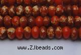 CDE2600 15.5 inches 5*8mm rondelle dyed sea sediment jasper beads