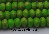 CDE2658 15.5 inches 8*12mm rondelle dyed sea sediment jasper beads