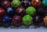 CDE2697 10mm faceted round mixed color sea sediment jasper beads