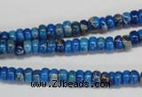 CDE273 15.5 inches 3*6mm rondelle dyed sea sediment jasper beads