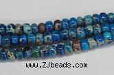 CDE274 15.5 inches 4*6mm rondelle dyed sea sediment jasper beads