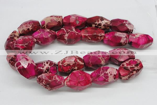 CDE28 15.5 inches 25*35mm faceted nuggets dyed sea sediment jasper beads