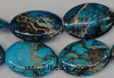 CDE317 15.5 inches 18*25mm oval dyed sea sediment jasper beads