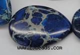 CDE327 15.5 inches 30*40mm flat teardrop dyed sea sediment jasper beads