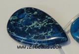 CDE345 Top-drilled 30*50mm flat teardrop dyed sea sediment jasper beads