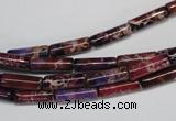 CDE376 15.5 inches 4*12mm tube dyed sea sediment jasper beads