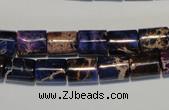 CDE380 15.5 inches 8*10mm tube dyed sea sediment jasper beads