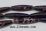 CDE383 15.5 inches 7*30mm rice dyed sea sediment jasper beads