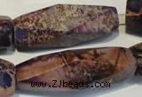 CDE388 15.5 inches 14*44mm faceted rice dyed sea sediment jasper beads