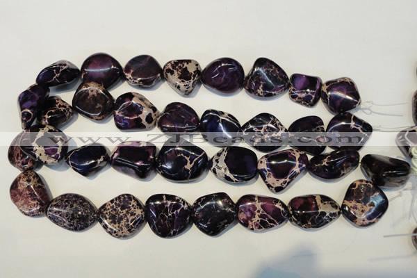CDE394 15.5 inches 20*25mm nugget dyed sea sediment jasper beads