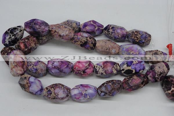 CDE40 15.5 inches 20*30mm faceted nuggets dyed sea sediment jasper beads