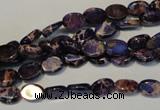 CDE414 15.5 inches 6*8mm oval dyed sea sediment jasper beads