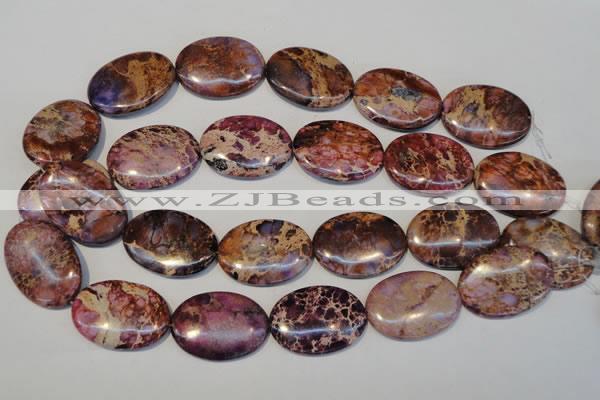 CDE422 15.5 inches 25*35mm oval dyed sea sediment jasper beads