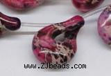 CDE43 15.5 inches 22*35mm petal shaped dyed sea sediment jasper beads