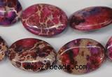 CDE475 15.5 inches 18*25mm oval dyed sea sediment jasper beads