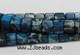 CDE52 15.5 inches 6*6mm cube dyed sea sediment jasper beads wholesale