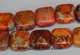 CDE540 15.5 inches 14*14mm square dyed sea sediment jasper beads