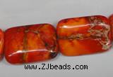 CDE556 15.5 inches 18*25mm rectangle dyed sea sediment jasper beads