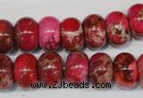 CDE588 15.5 inches 9*14mm rondelle dyed sea sediment jasper beads