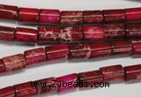 CDE590 15.5 inches 6*8mm tube dyed sea sediment jasper beads