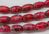 CDE605 15.5 inches 8*12mm rice dyed sea sediment jasper beads